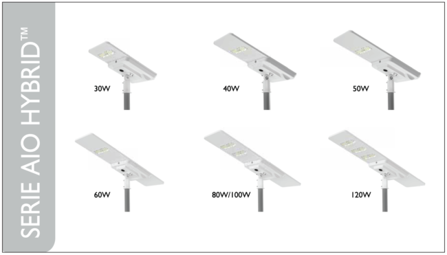 Luminaria FV Serie AIO HYBRID  200 lm/W