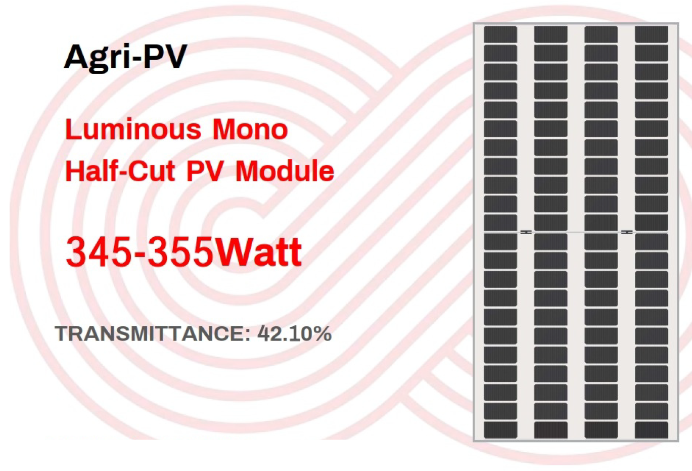 Panel FV Agri-PV  345-355W 42.10%TRT